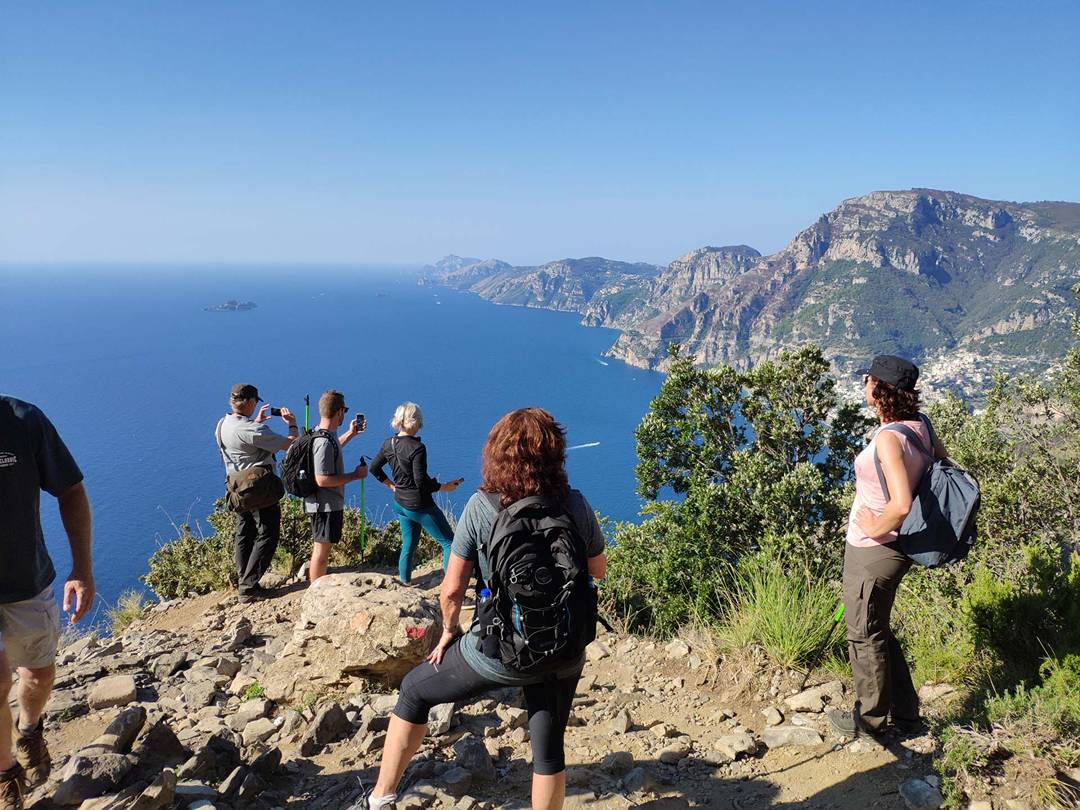 Shared Guided Path of the Gods Hike with Amalfi Coast Views