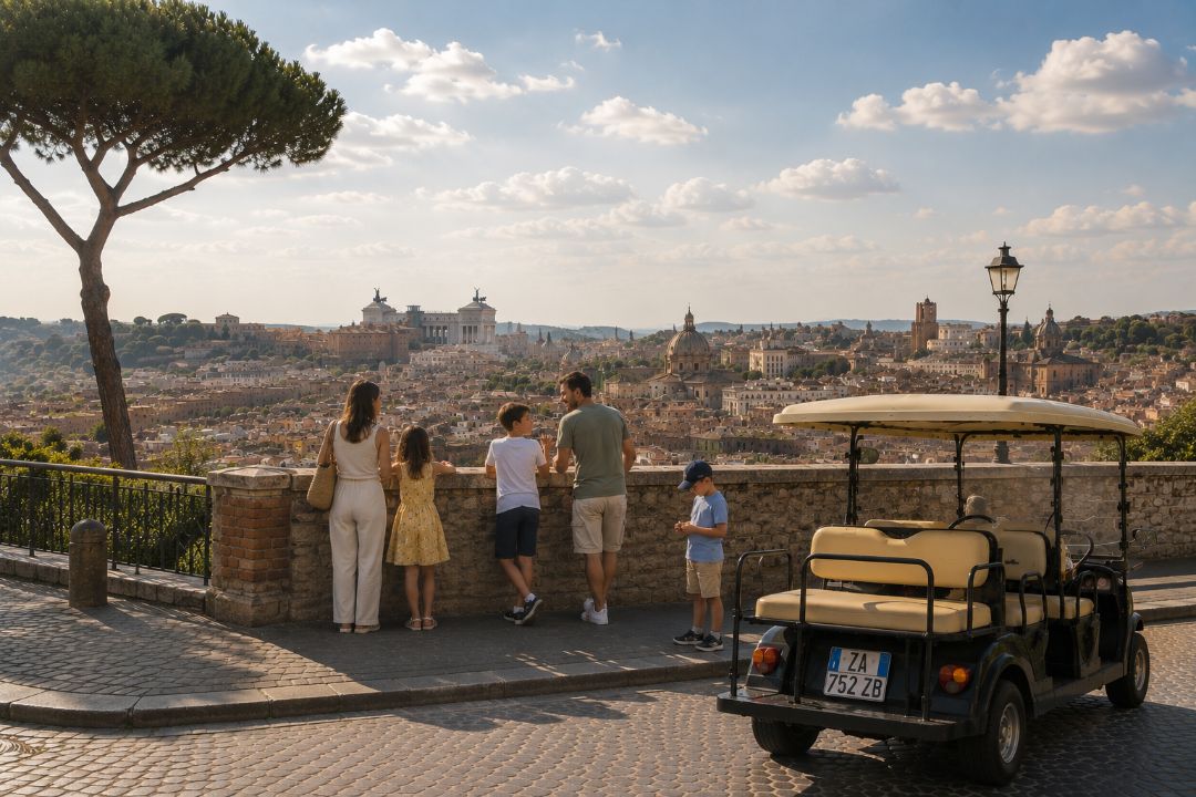 Relaxed City Ride: Rome Highlights by Private Golf Cart