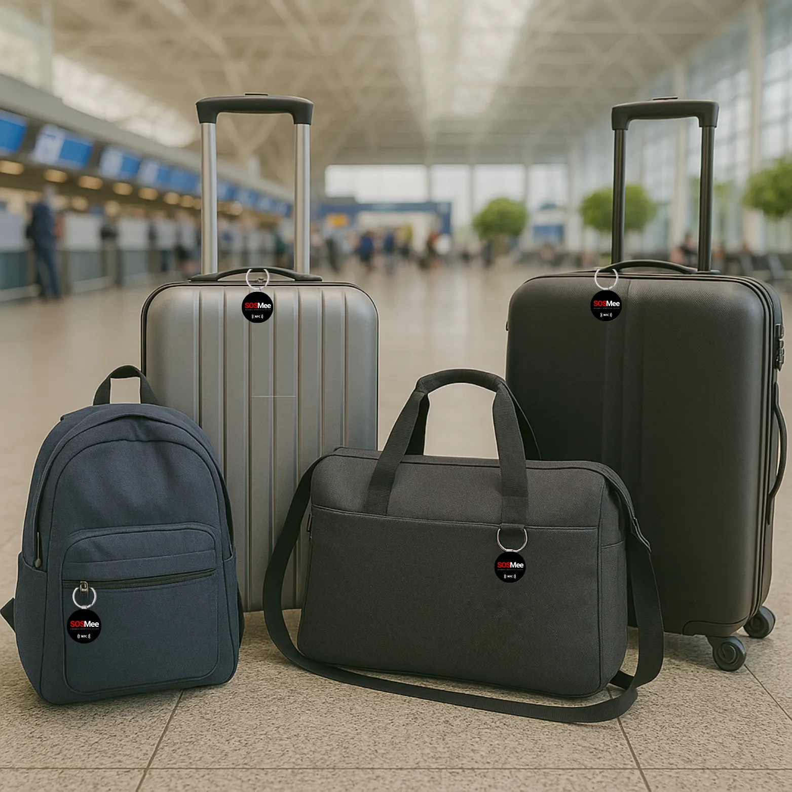 Suitcase with SOSMee Tag.