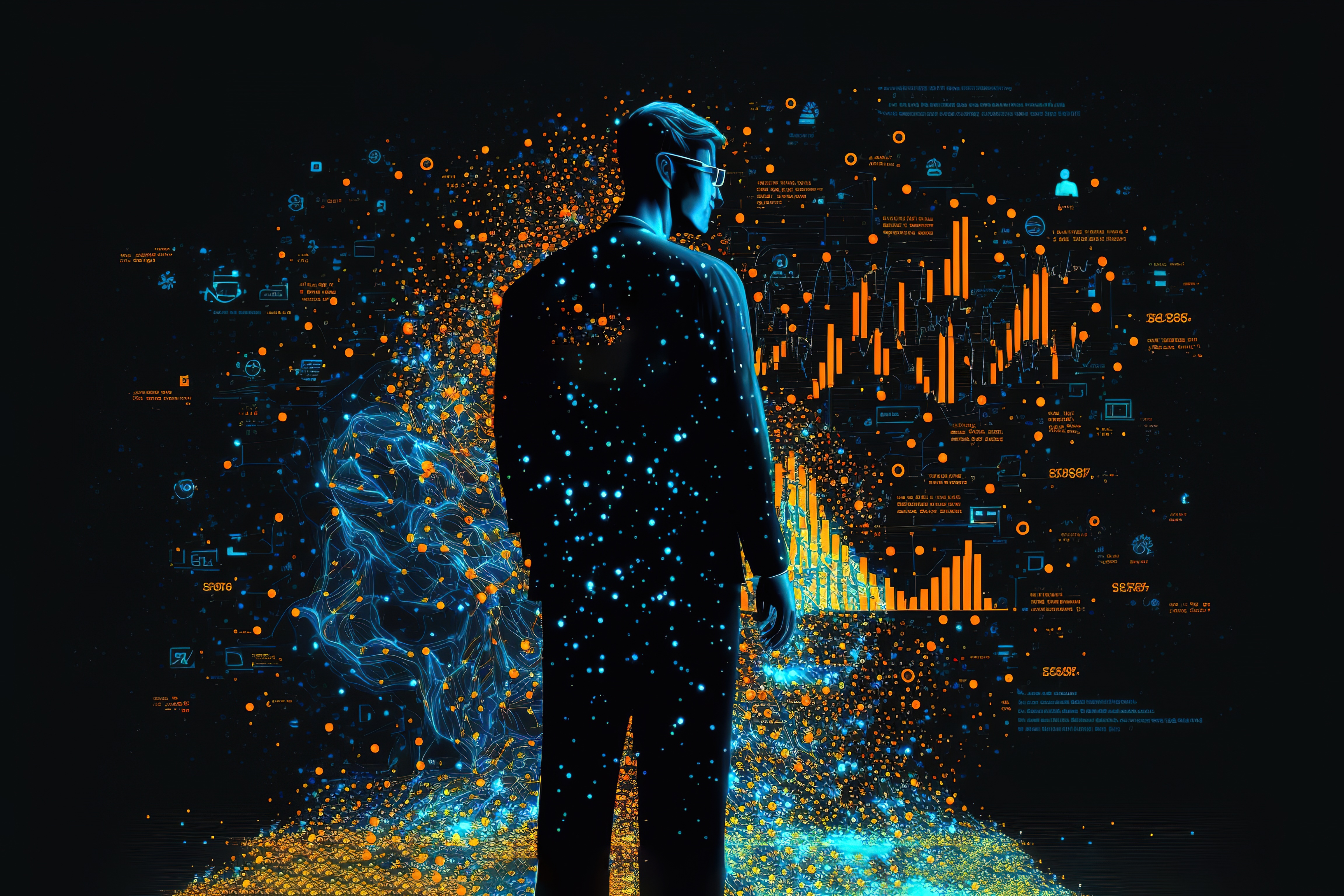 Technical analysis indicators overlaid on a price chart