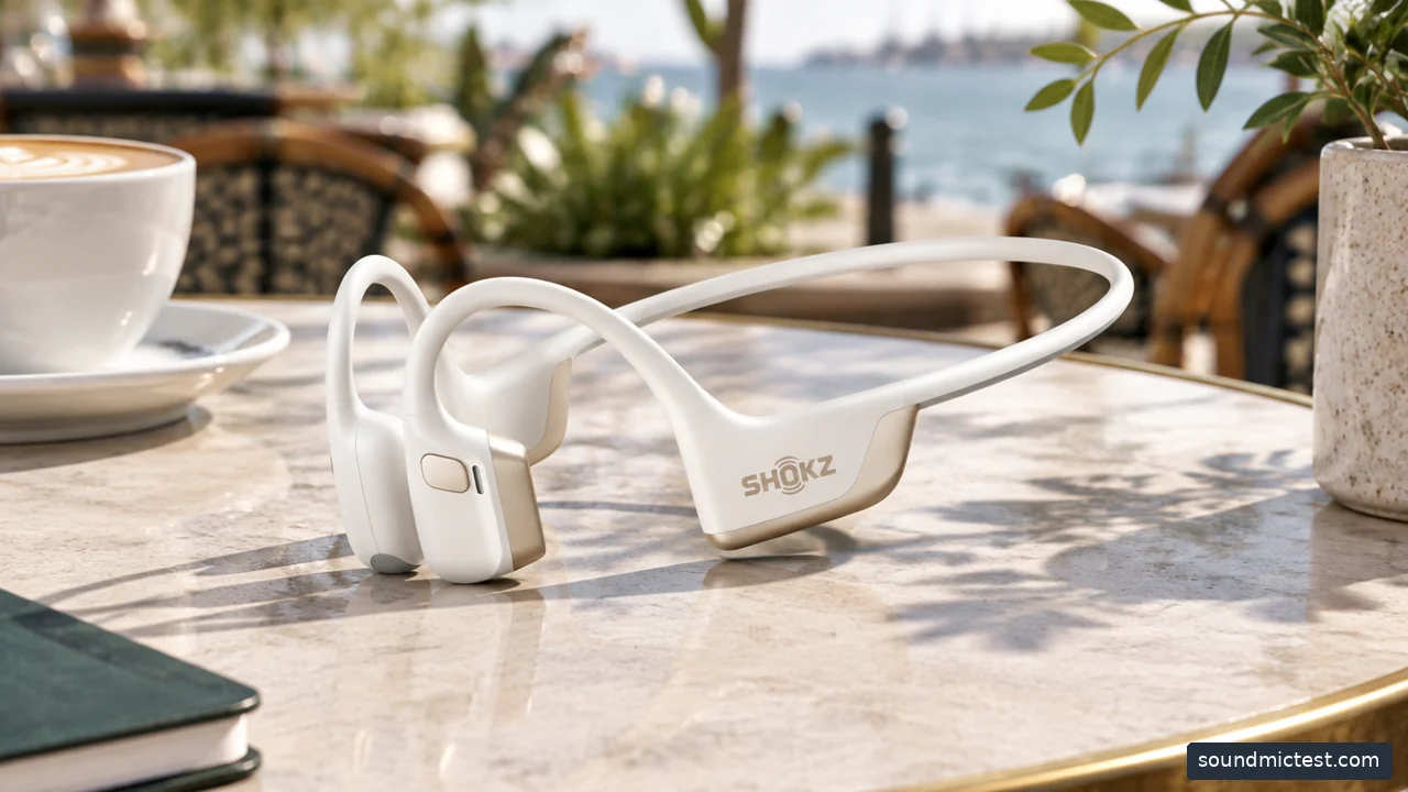 open-ear audio equipment in an everyday listening setup