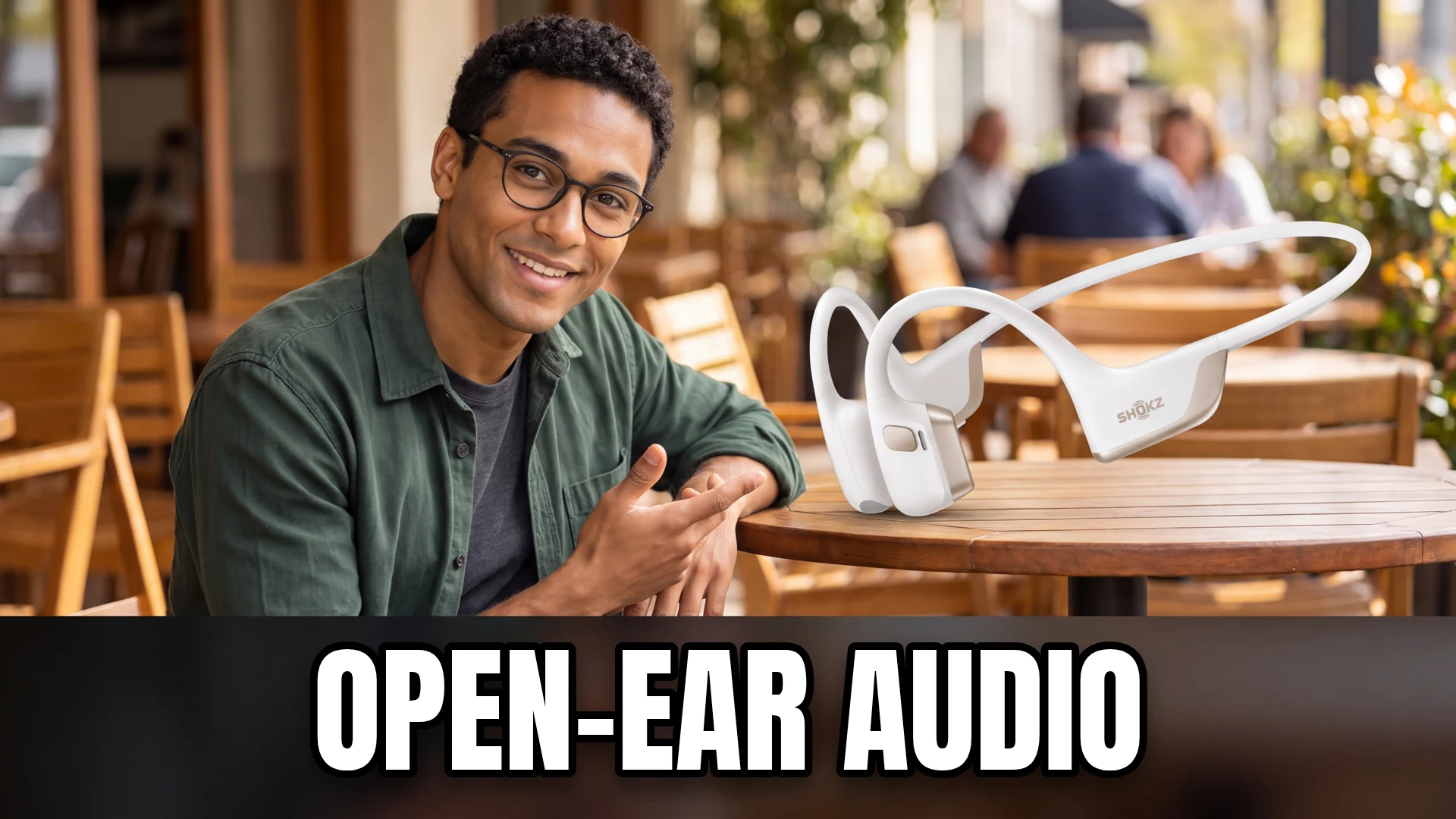 open-ear audio buying guide with editorial presenter and audio equipment