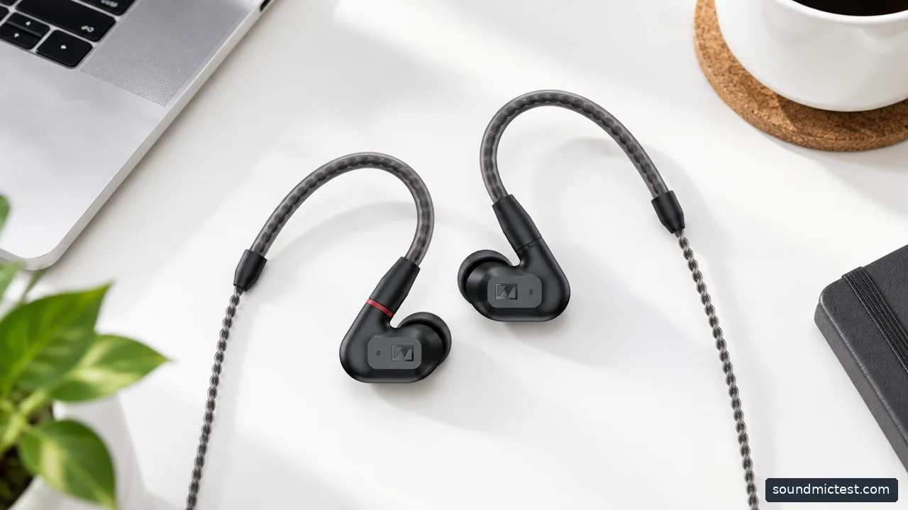 wired earbuds equipment in an everyday listening setup