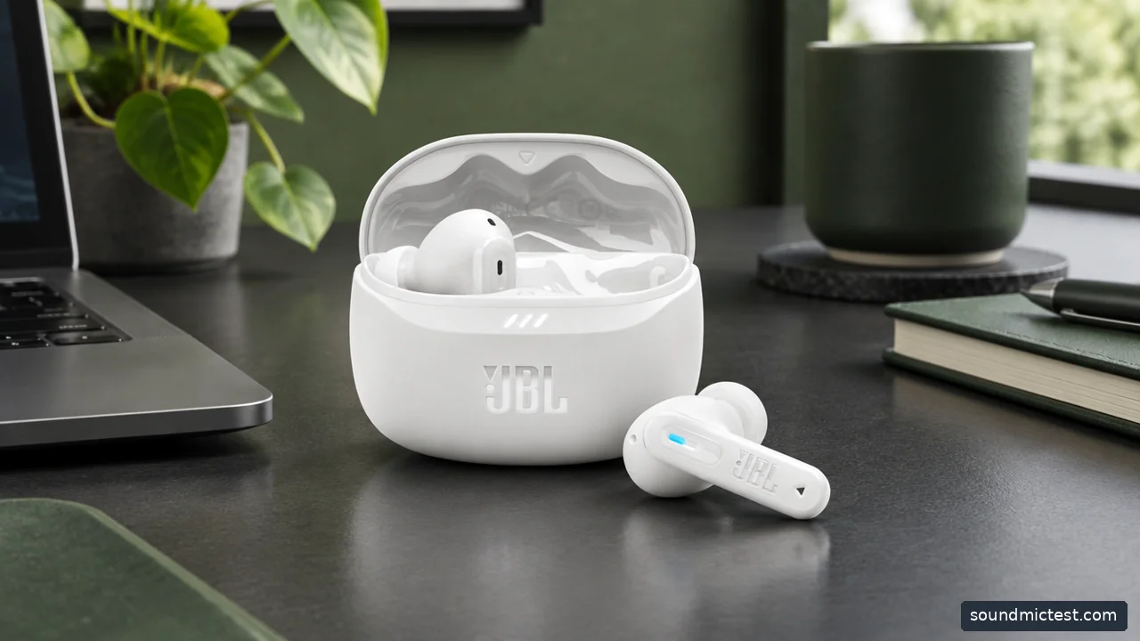 android earbuds equipment in an everyday listening setup