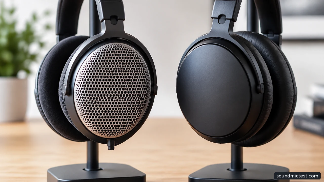 Open and closed headphone housing designs