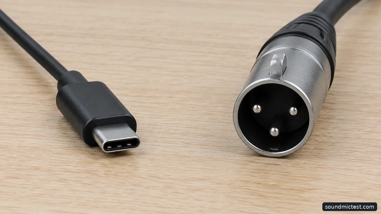 USB-C and three-pin XLR connectors