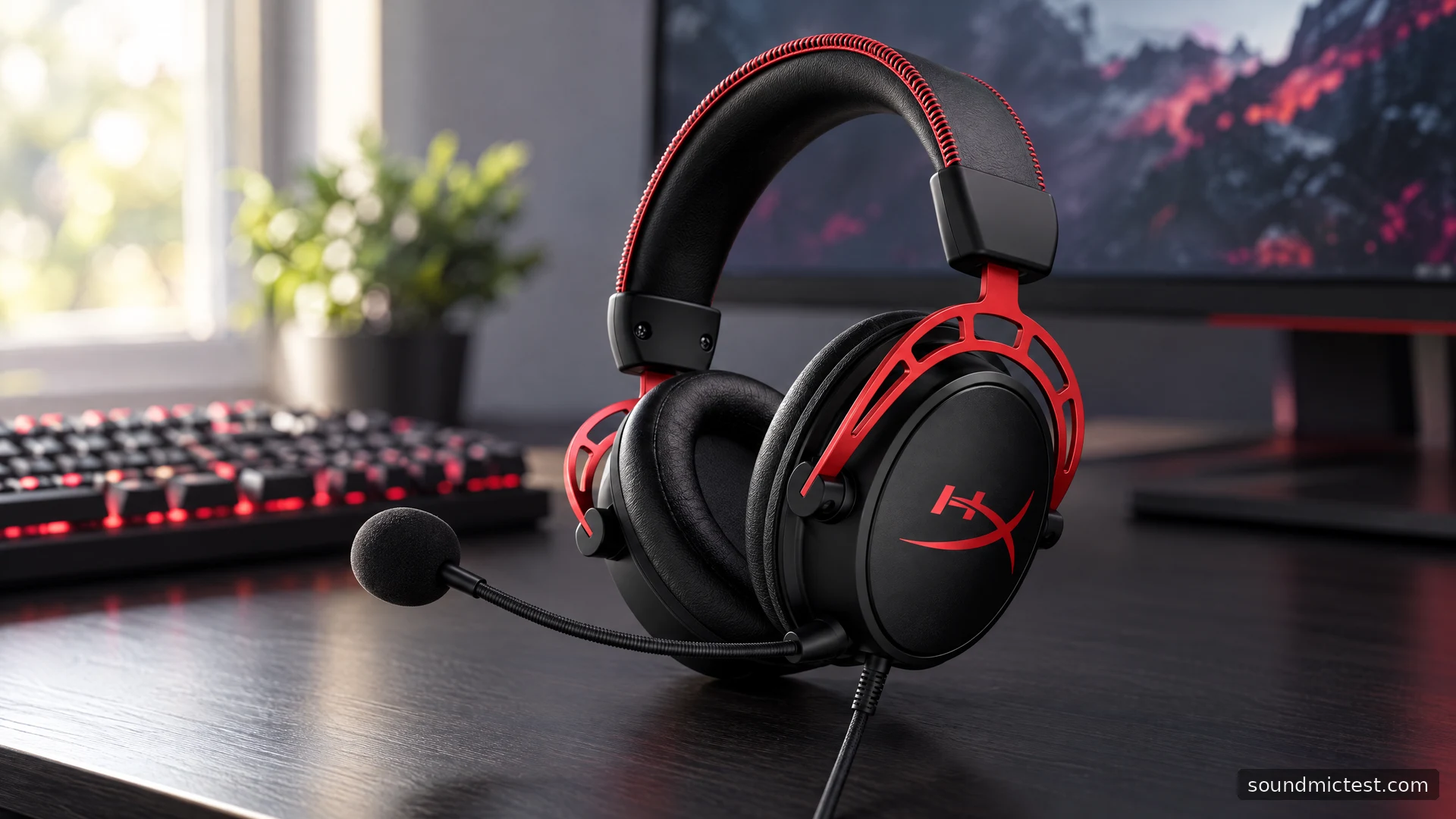 HyperX Cloud Alpha Wired on a gaming desk