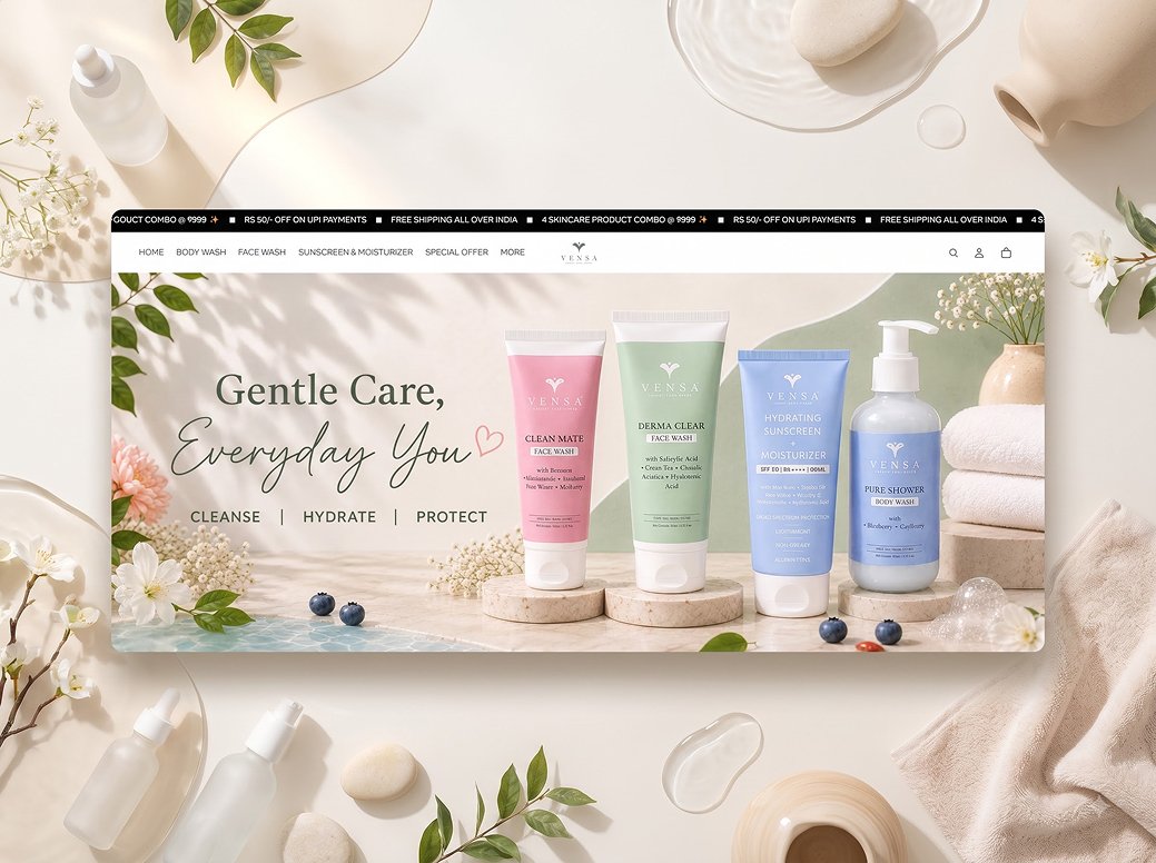 Vensa Skincare Showcase Mockup