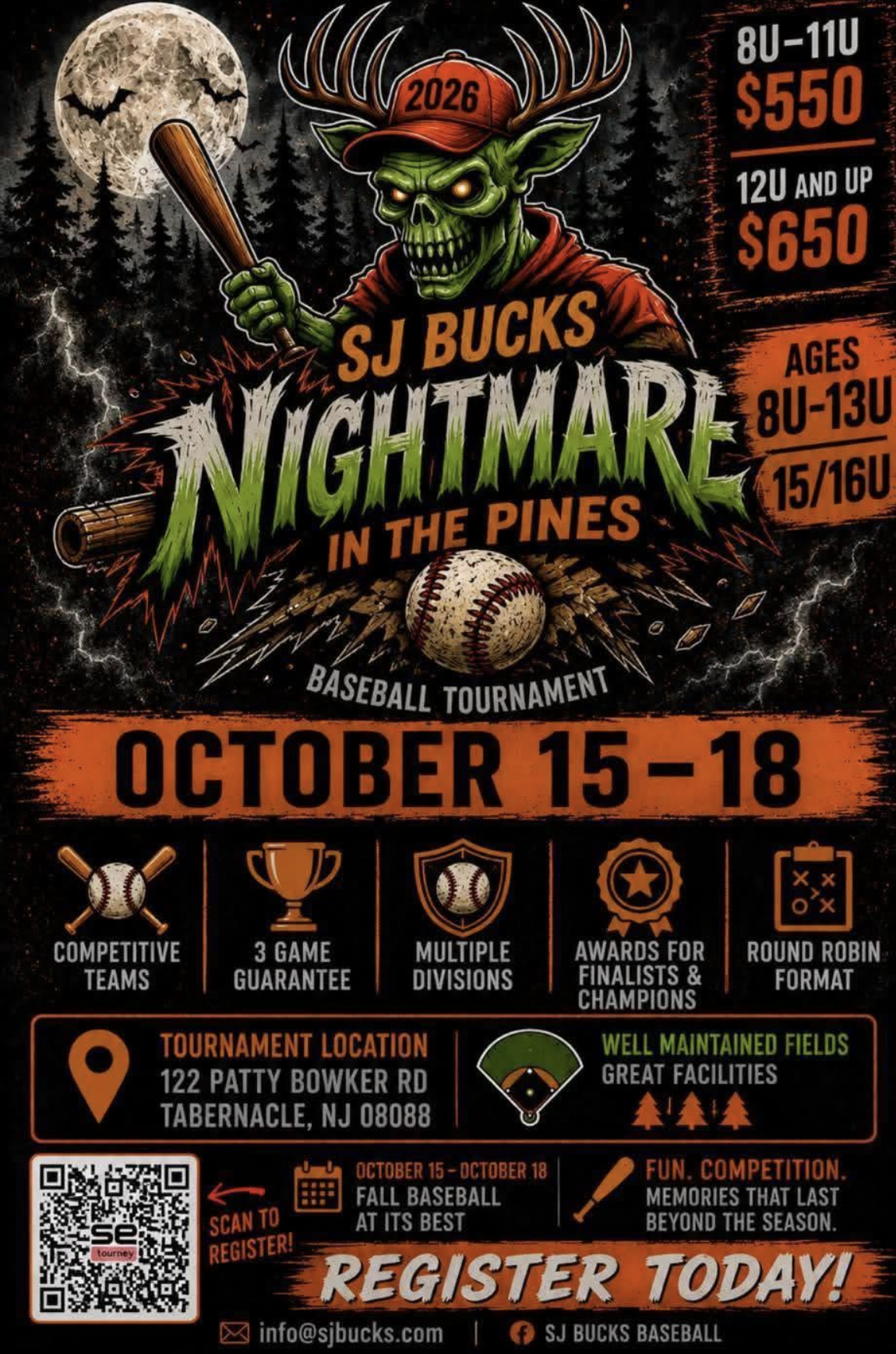 SJ Bucks Nightmare in the Pines Baseball Tournament
