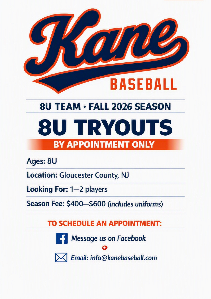 KANE BASEBALL 8U-Fall 2026