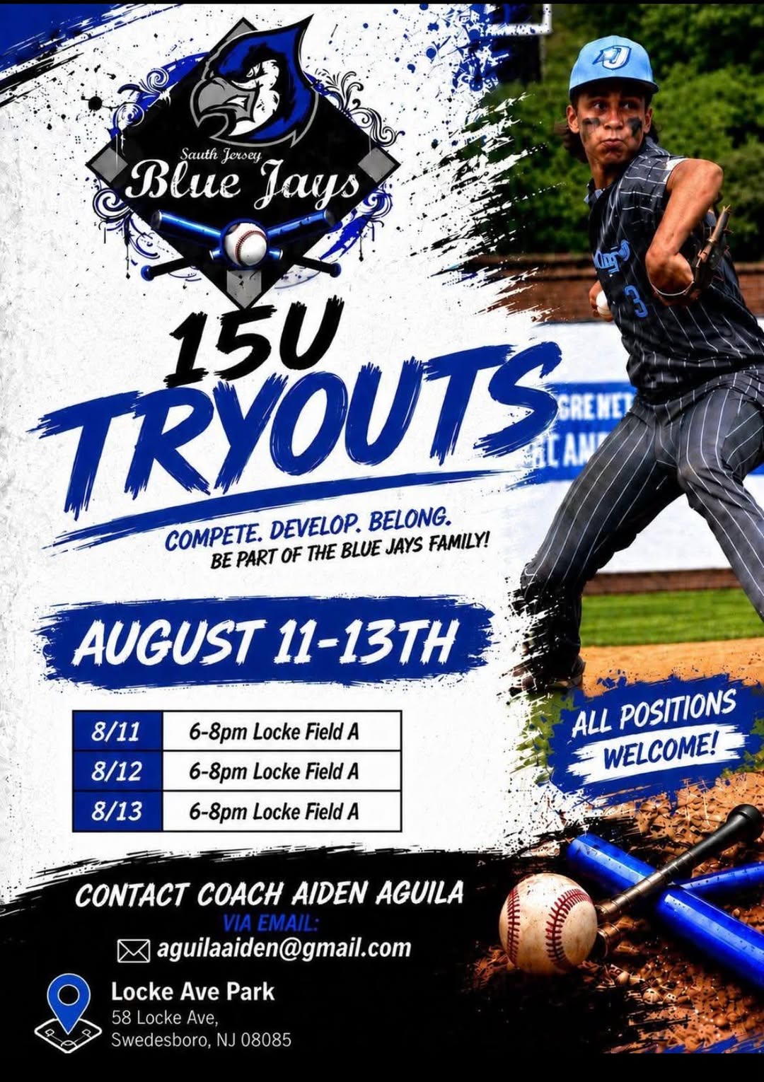 South Jersey Blue Jays 15U Tryouts