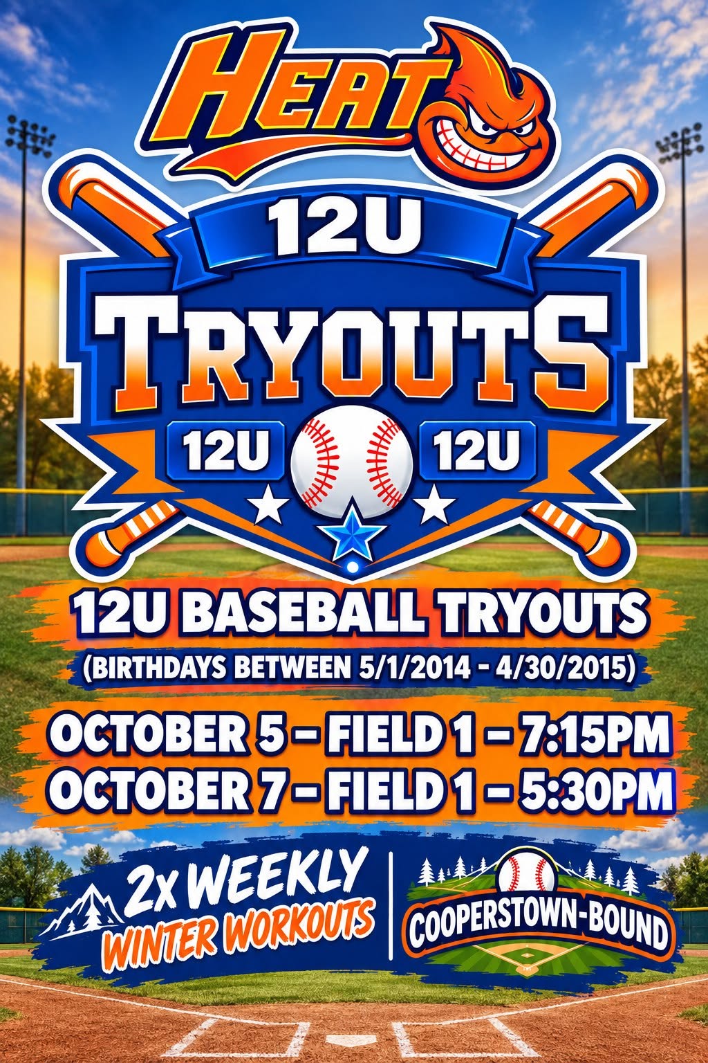 Heat 12U Baseball Tryouts