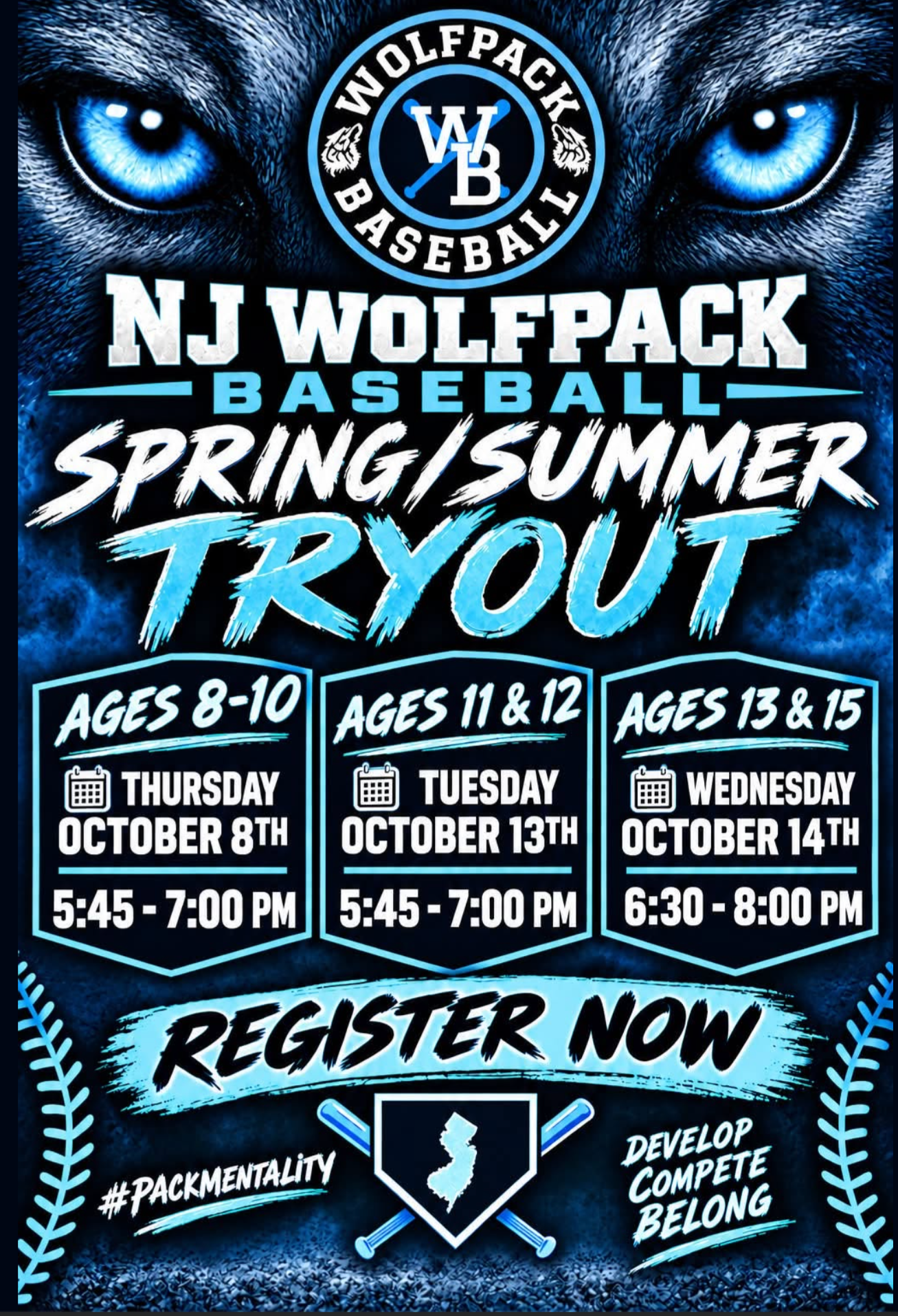 NJ Wolfpack Baseball Spring/Summer Tryout