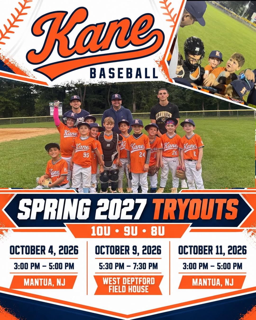 Kane Baseball Spring 2027 Tryouts