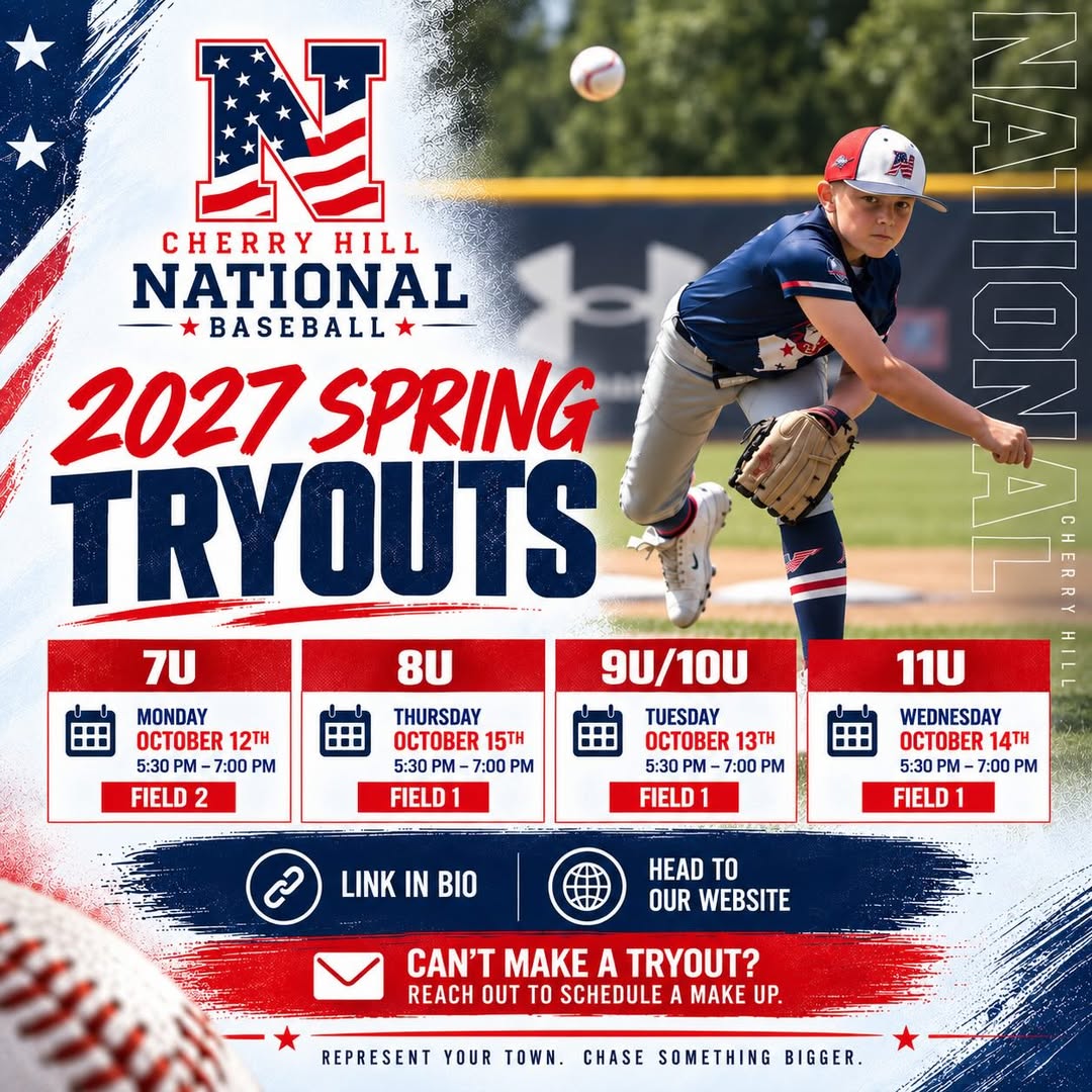 Cherry Hill National Baseball 2027 Spring Tryouts