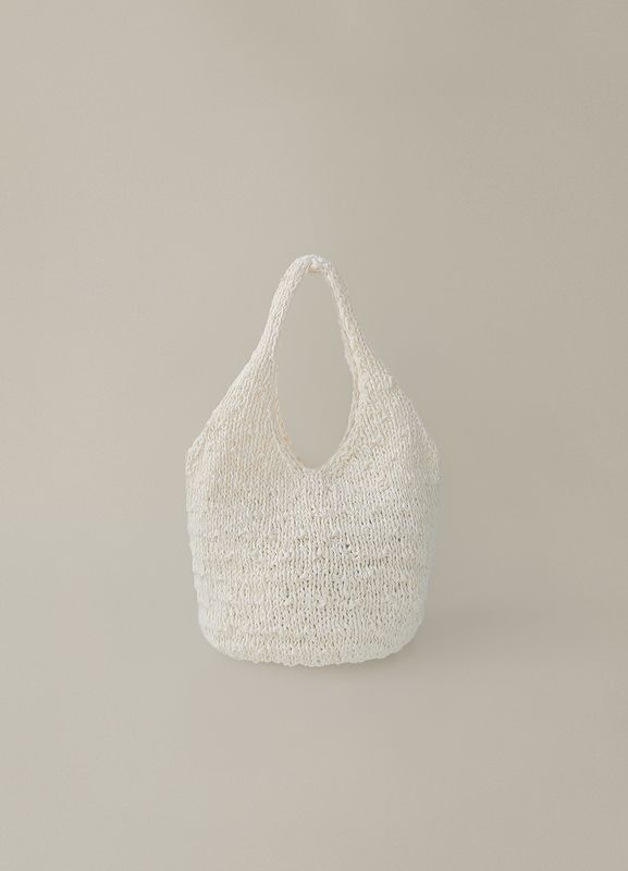Handmade knitted bag (Ivory)