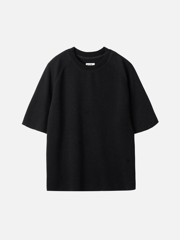 25SS Waffle Half Sleeve Black - Rough Side