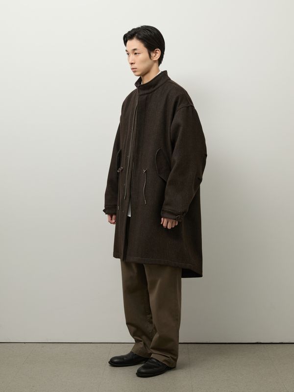 Wool Fishtail Parka Dark Brown