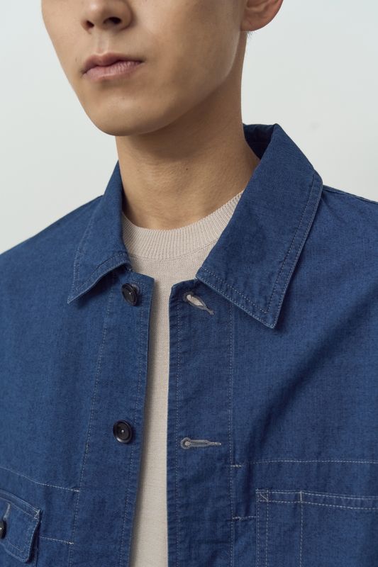 rough side indigo jacket