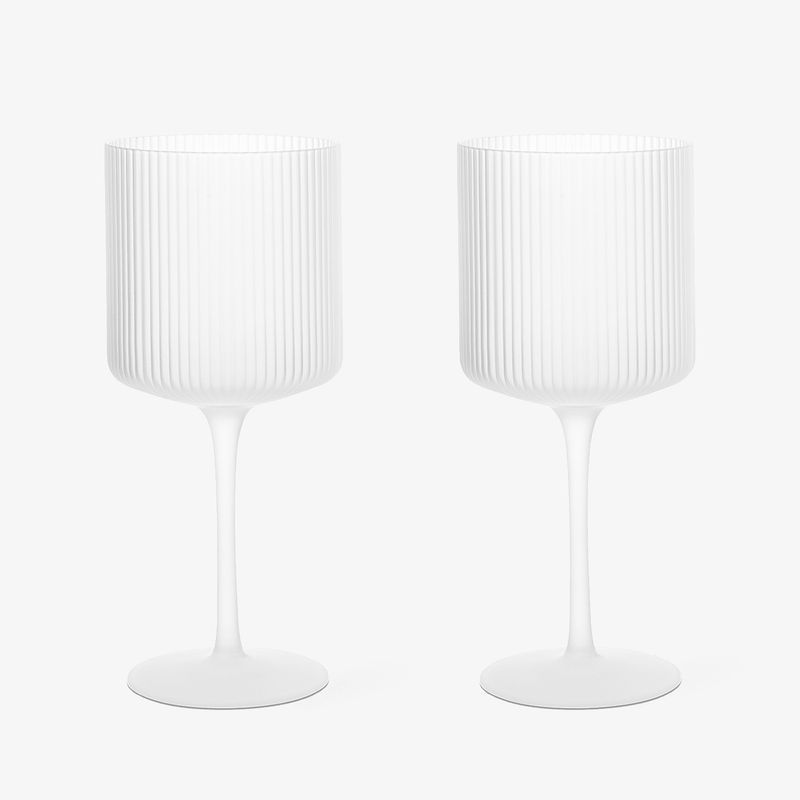 Ripple Red Wine Glasses Set Of 2 Frosted