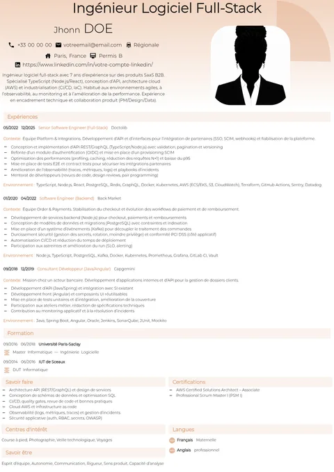 Modèle de CV Prototype 2
