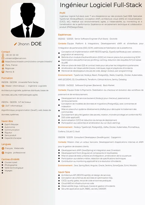 Modèle de CV Prototype 3