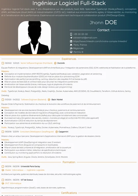 Modèle de CV Prototype 17