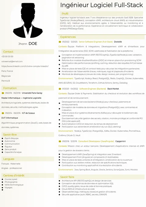 Modèle de CV Prototype 15