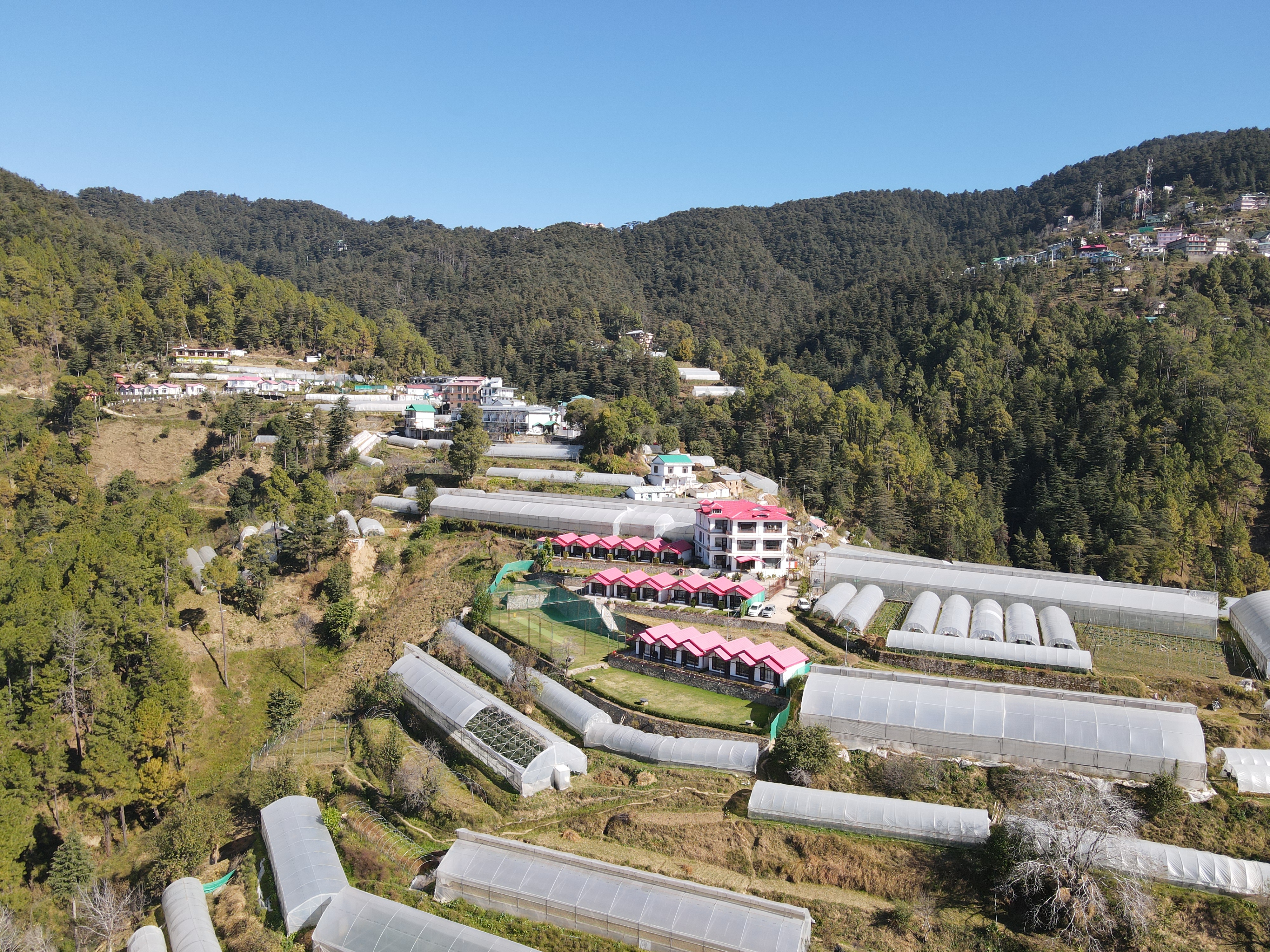 Drone shot of the property