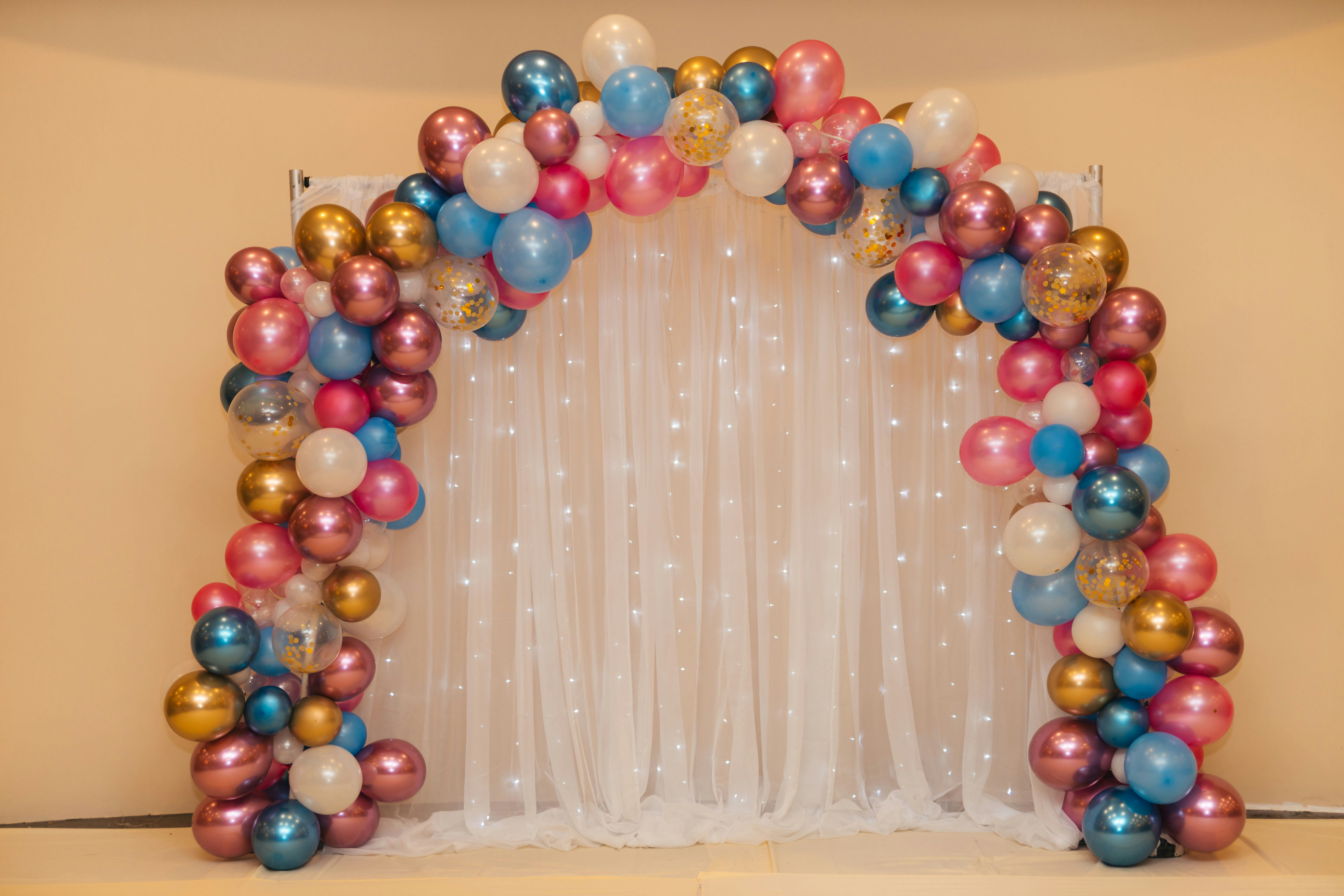 Balloon decoration and party setup