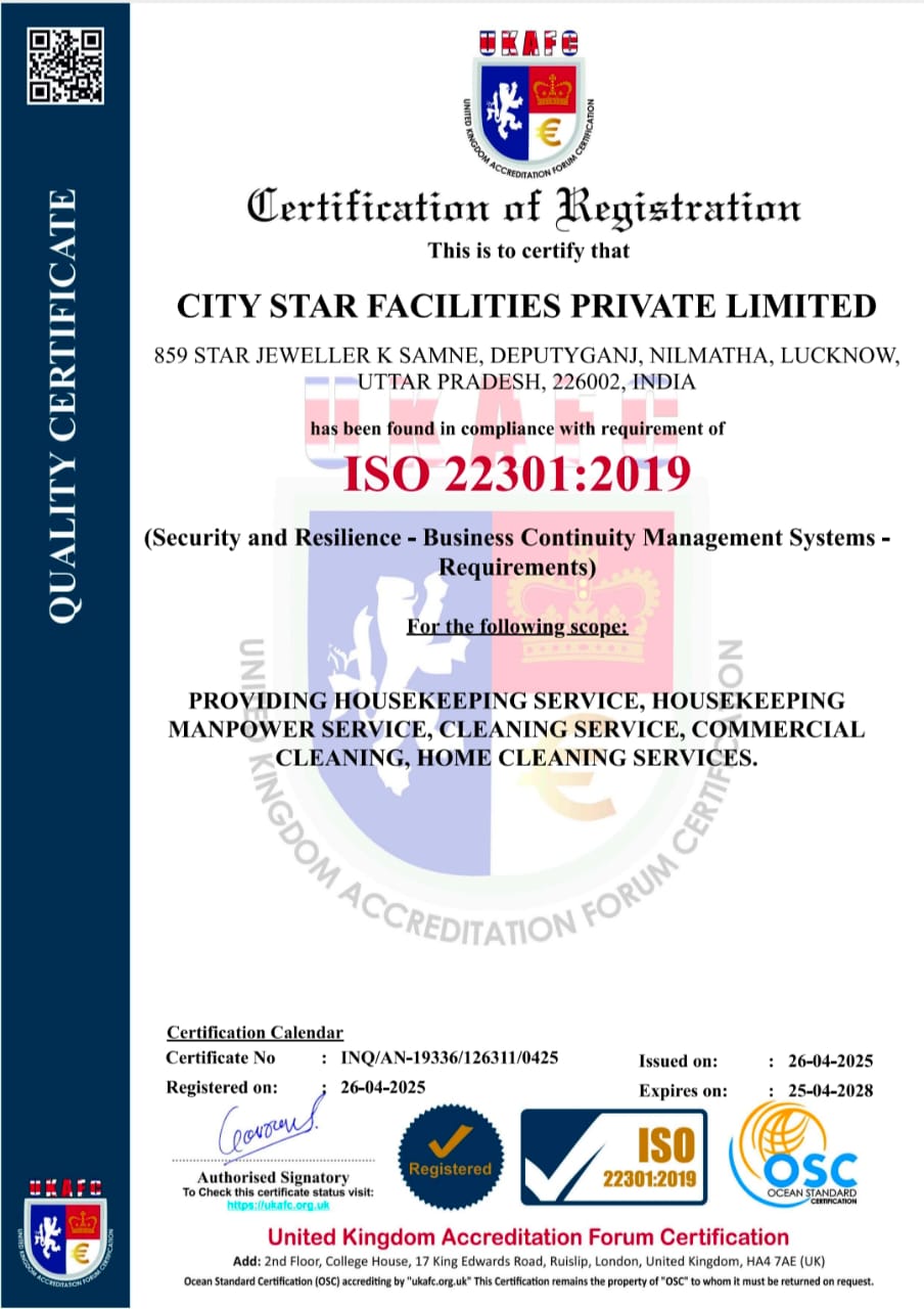 ISO 22301:2019 Certificate