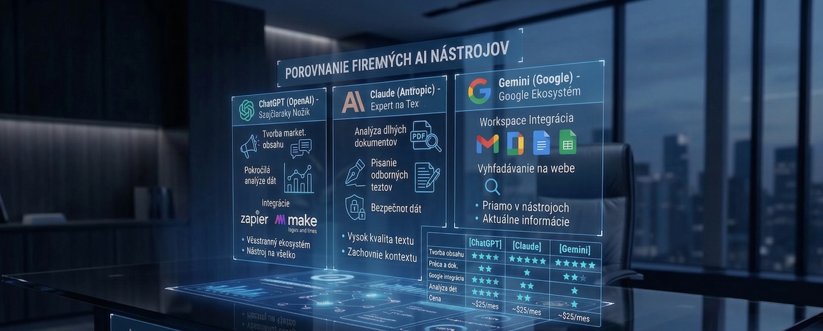 ChatGPT vs. Claude vs. Gemini: Čo je lepšie pre vašu firmu?