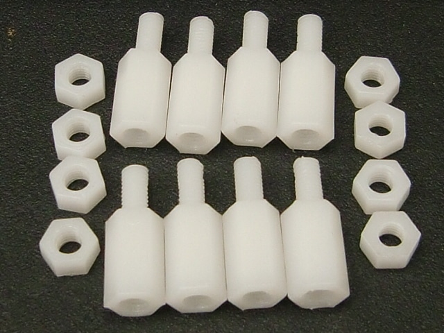 プラスチックナット+連結(6角ジョイント)スペーサー(10mm)セット
