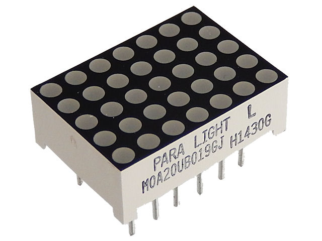 青色5x7ドットマトリクスLED