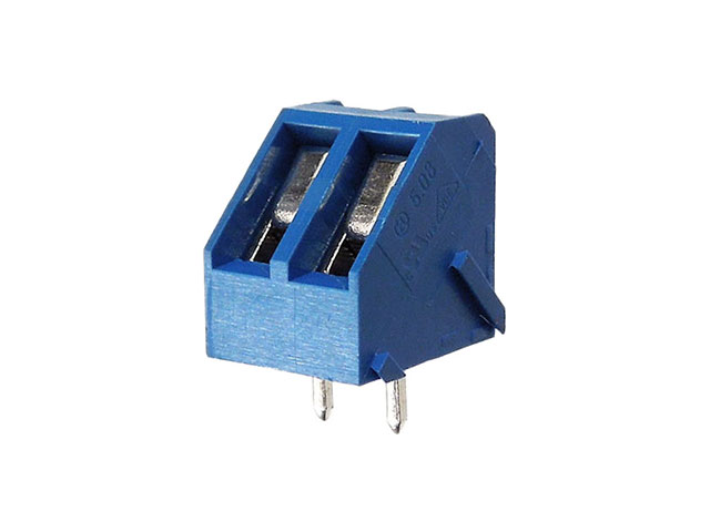 ターミナルブロック 2P 青 斜め型