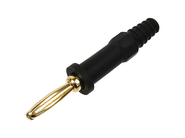 金メッキバナナプラグ 黒 P-416-5