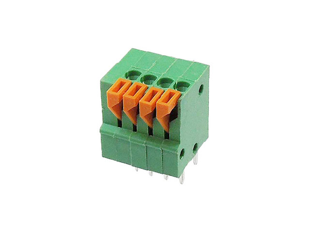 ターミナルブロック 2.54mm 4P 緑 縦