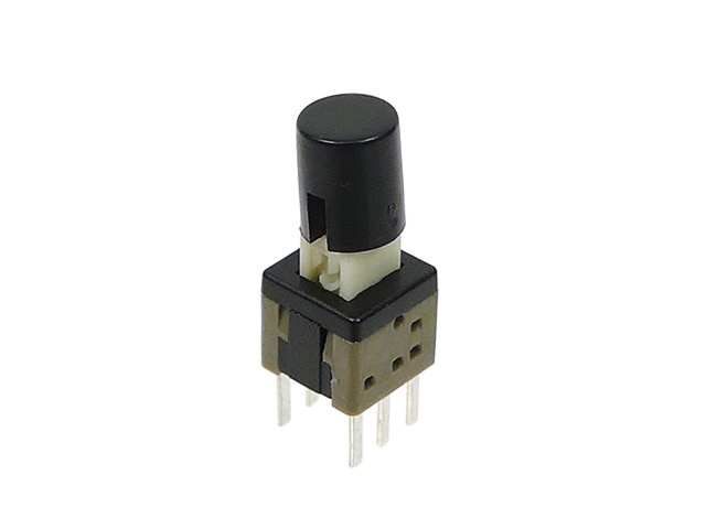 押しボタンスイッチ 黒・オルタネート 6mm角 PB-22E60L