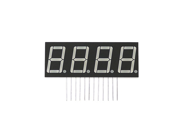 4桁7セグメントLED表示器 赤色 アノードコモン ライトアングル A-574SR-LF B/W