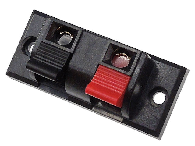 プッシュターミナル 2ピン (黒・赤)