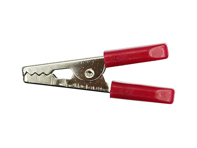 小型ワニ口クリップ 赤