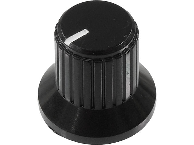 小型ボリューム用ツマミ(ノブ)20mm(つば付)ABS-15