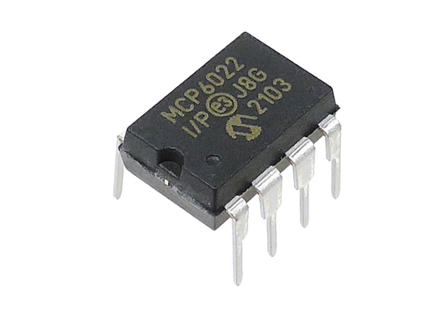 2回路レールtoレールCMOSオペアンプ MCP6022-I/P