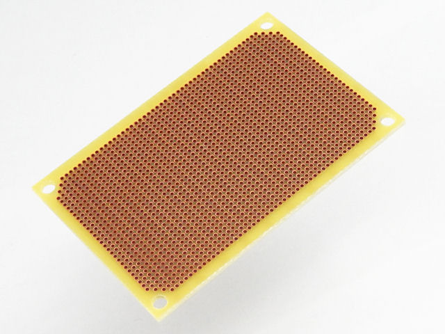 両面スルーホールユニバーサル基板 Cタイプ 1.27mmピッチ (72x48mm) 銅箔