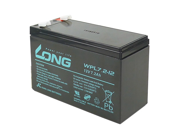 完全密封型鉛蓄電池 12V7.2Ah LONG製 WPL7.2-12