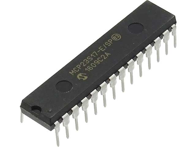 16ビット SPI I/O エキスパンダー MCP23S17-E/SP