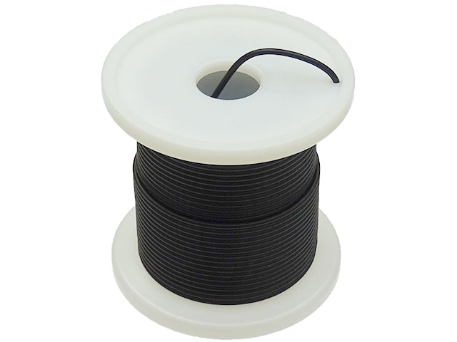 耐熱電子ワイヤー 黒色 20m 導体外径0.75mm(AWG22相当)