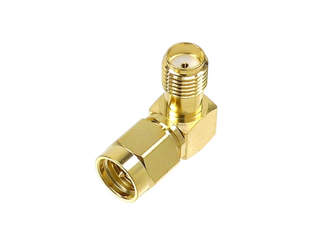 中継コネクター SMA-P⇔SMA-J 金 ライトアングル