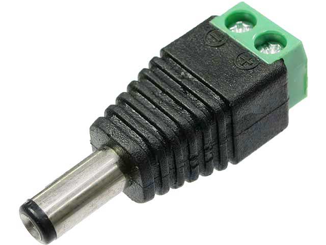 2.1mm標準DCプラグ⇔スクリュー端子台