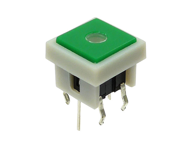 LED付き押しボタンスイッチ 緑 小型